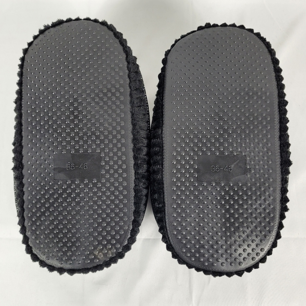 Sneaker Slippers Black Grey Non Slip Sole Indoor House Slippers Sz EU 36-46 - Picture 6 of 7